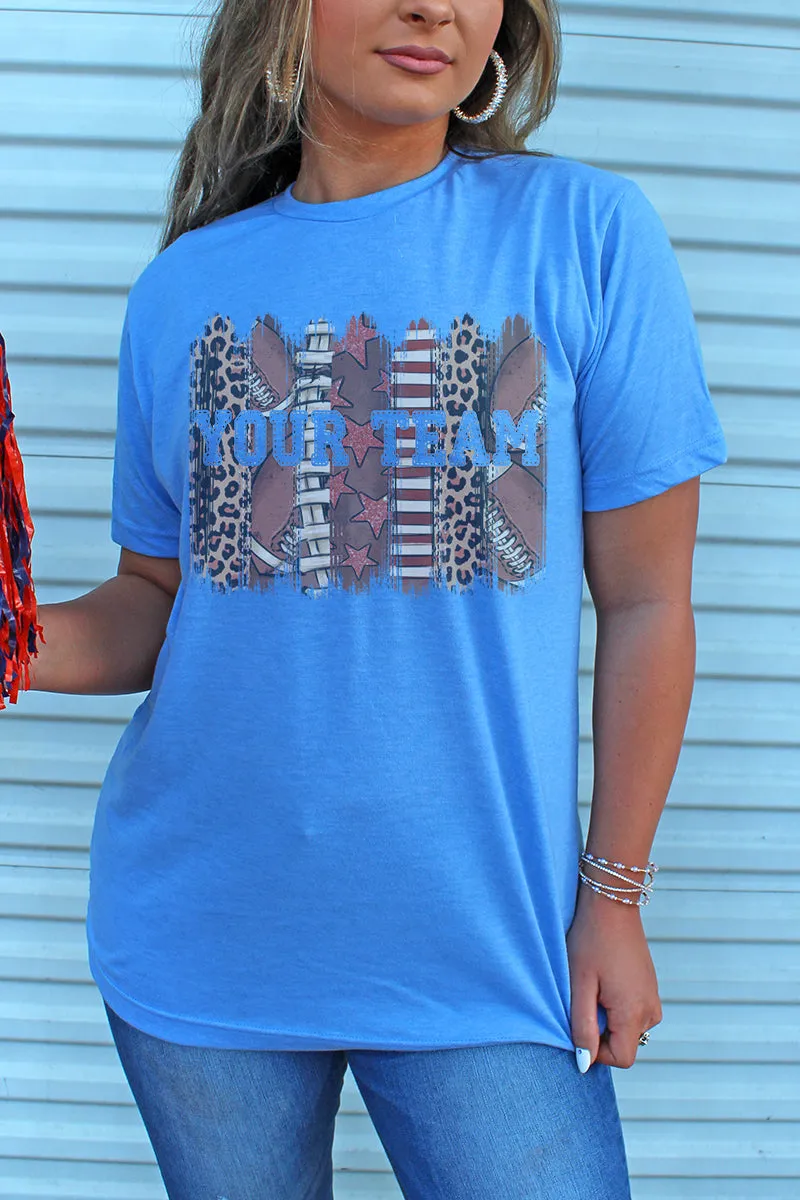 Personalized Football Brush Stroke Unisex Poly-Rich Blend Tee