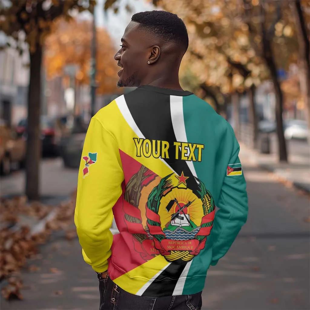 Personalized Mozambique Independence Day Sweatshirt Coat Of Arms - Flag Style LT15