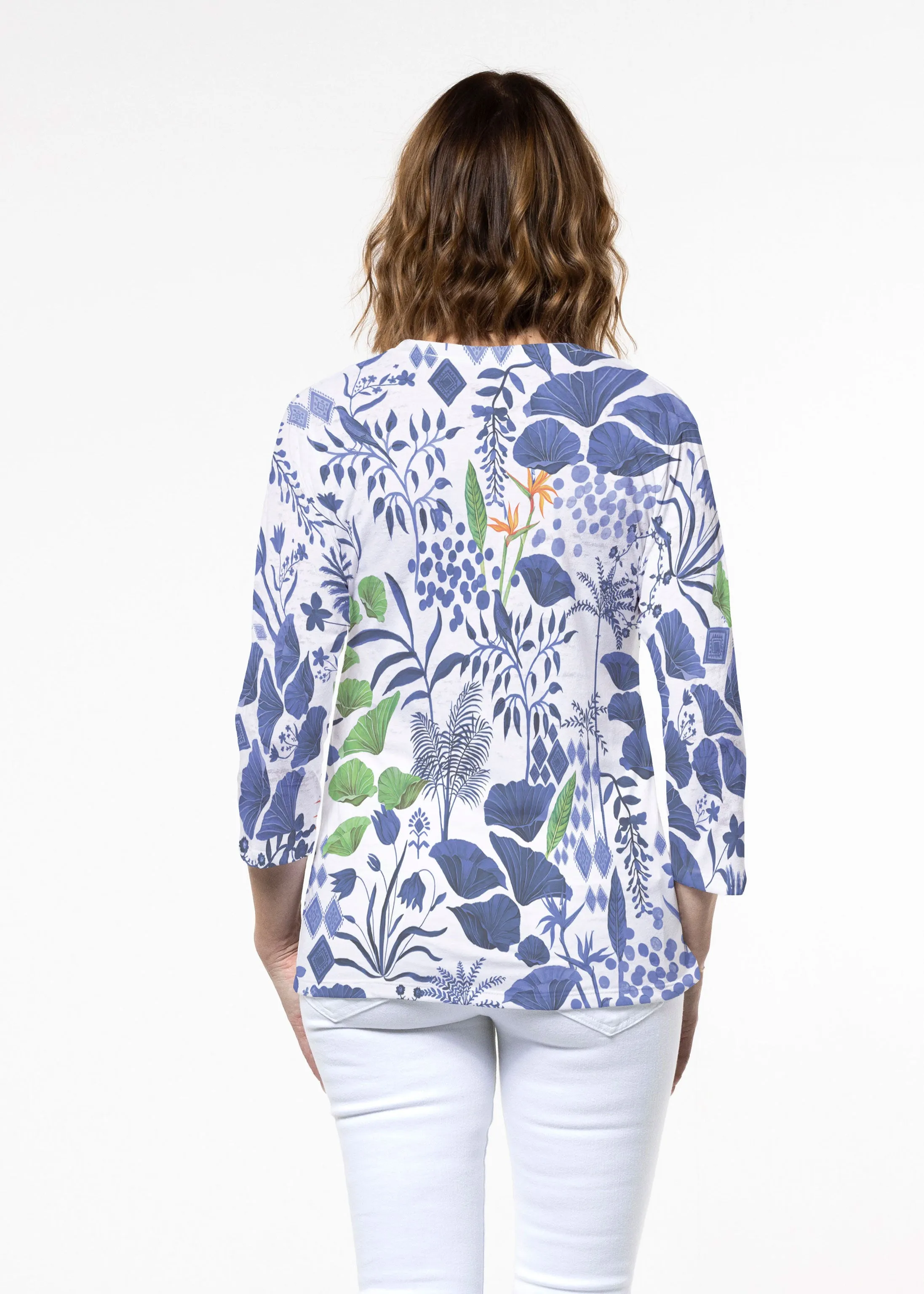 Petals (8141) ~ Signature 3/4 Sleeve Crew Neck Top