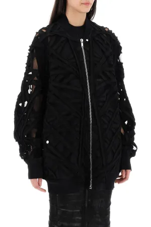 peter flight organza and denim bomber