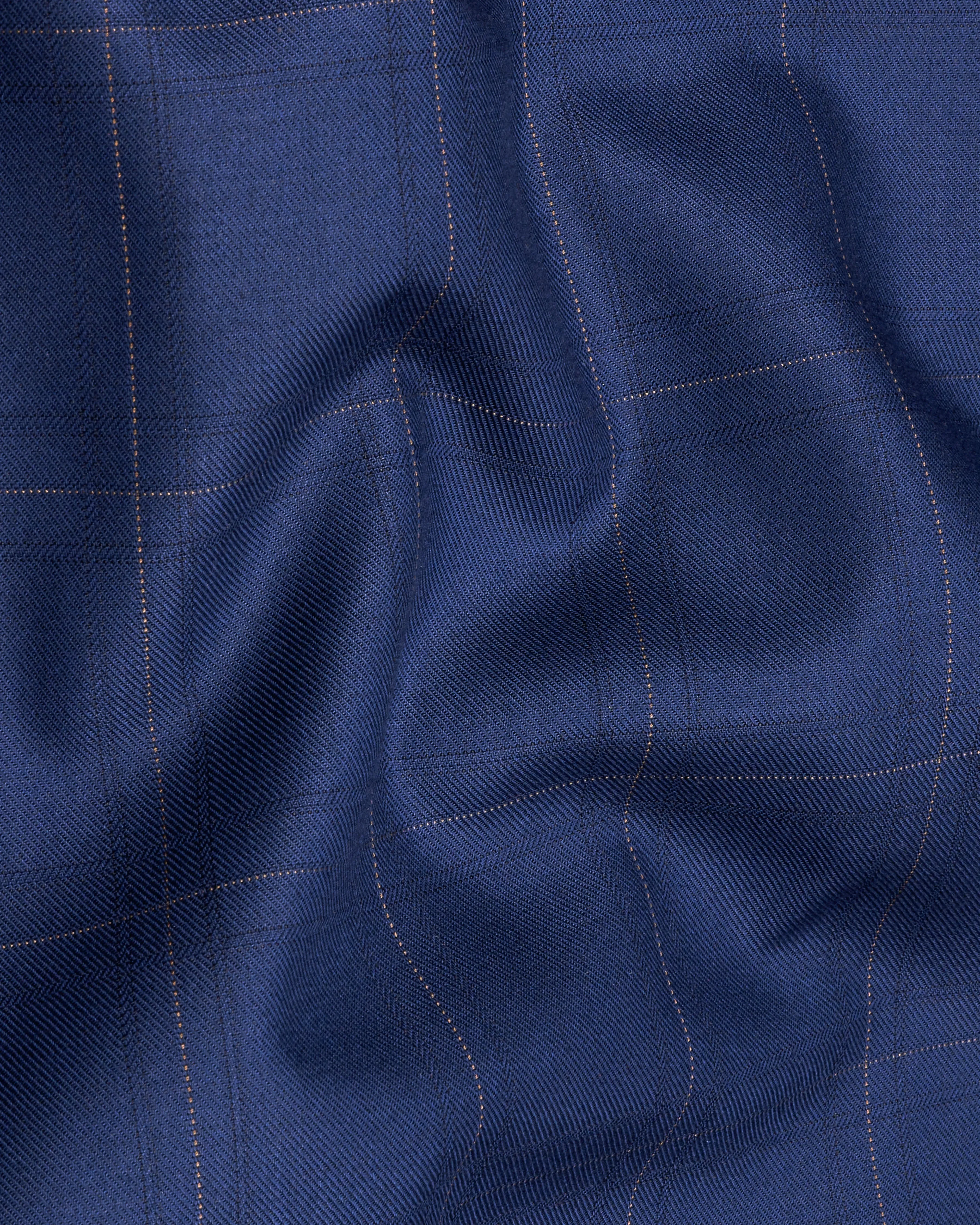 Pickled Blue Windowpane and White Blazer with Knot Closure