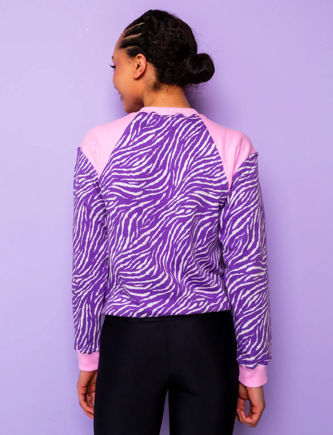 Pink & Lilac Zebra Print Sweatshirt