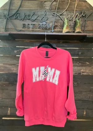 Pink Mama Lightning Bolt Crewneck