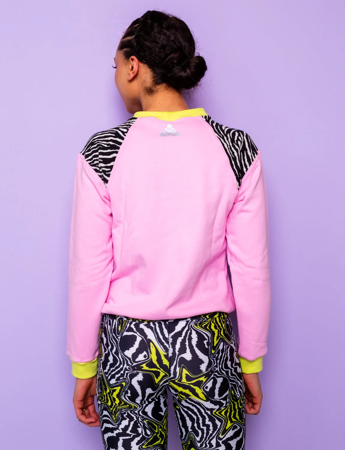 Plain Pink & Black Zebra Print Sweatshirt