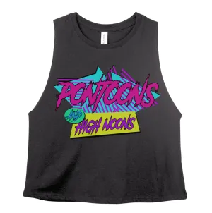 Pontoons and High Noons Summer Cropped Tank Top /  Adult Sizes / Lake Tank