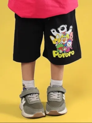PORORO SHORTS FOR BOYS & GIRLS (BLACK)