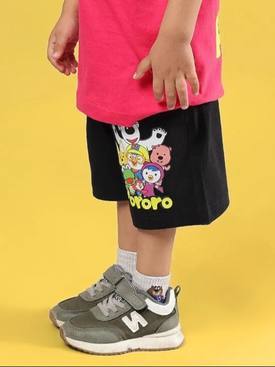 PORORO SHORTS FOR BOYS & GIRLS (BLACK)