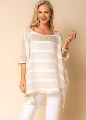 Portia Linen Blend Top in Latte