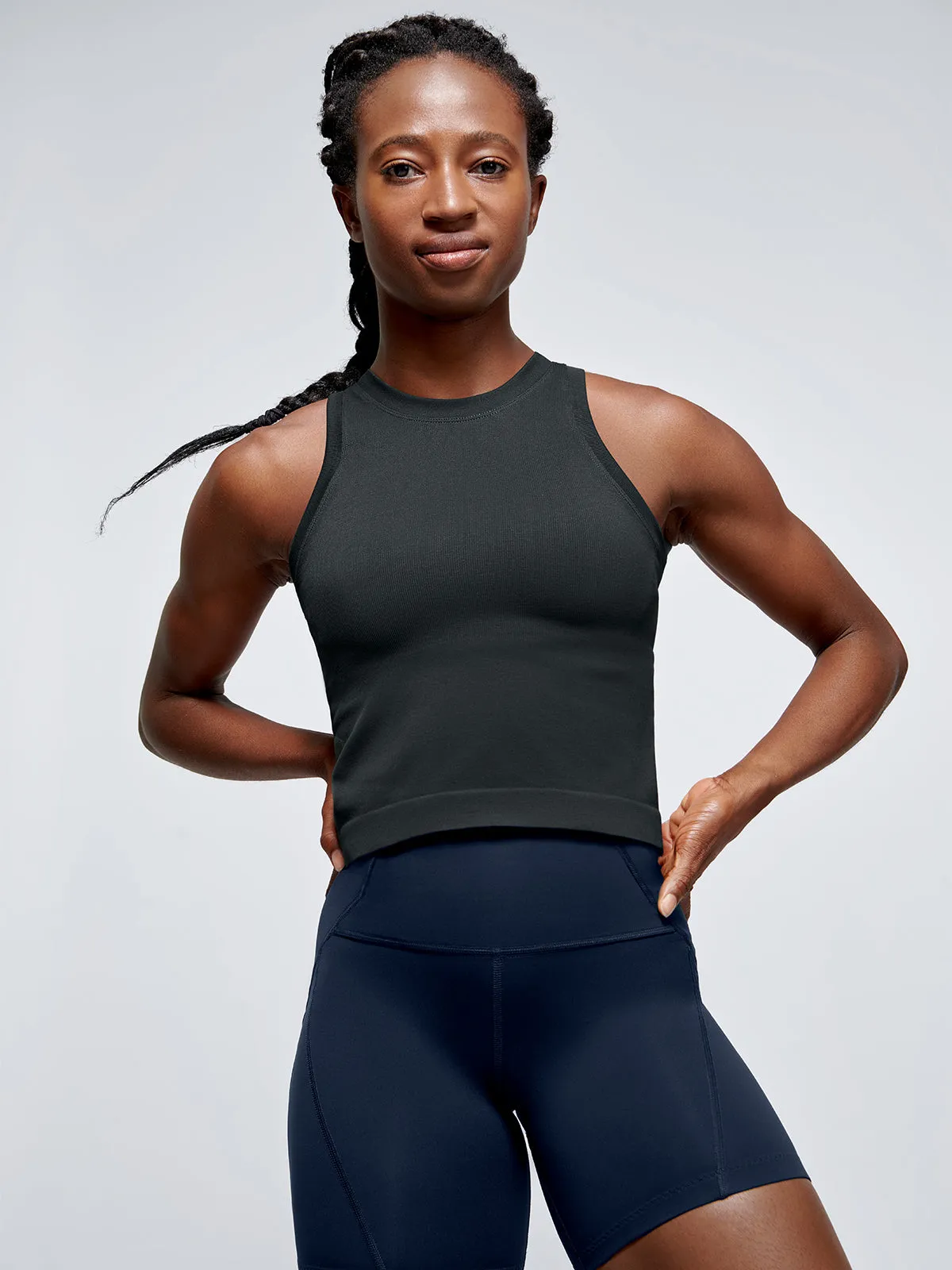 POWER CROP Tank Olive