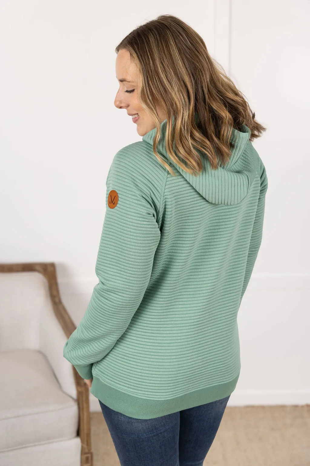 PREBOOK Tatum Textured Pullover Hoodie - Sea Green