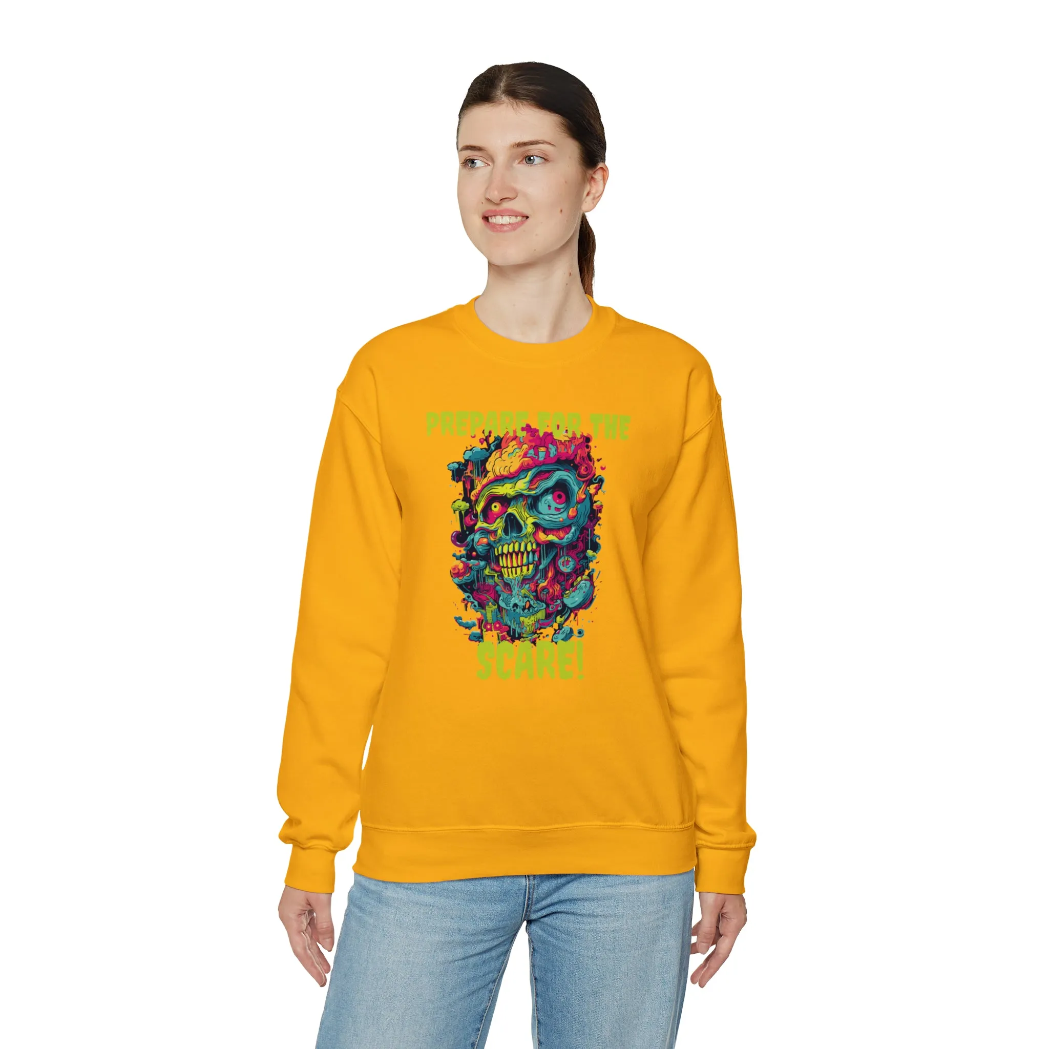 Prepare for the Scare Halloween Sweatshirt, Scary Creature Pullover, Creepy Halloween Crewneck Sweatshirt, Unisex Heavy Blend Crewneck