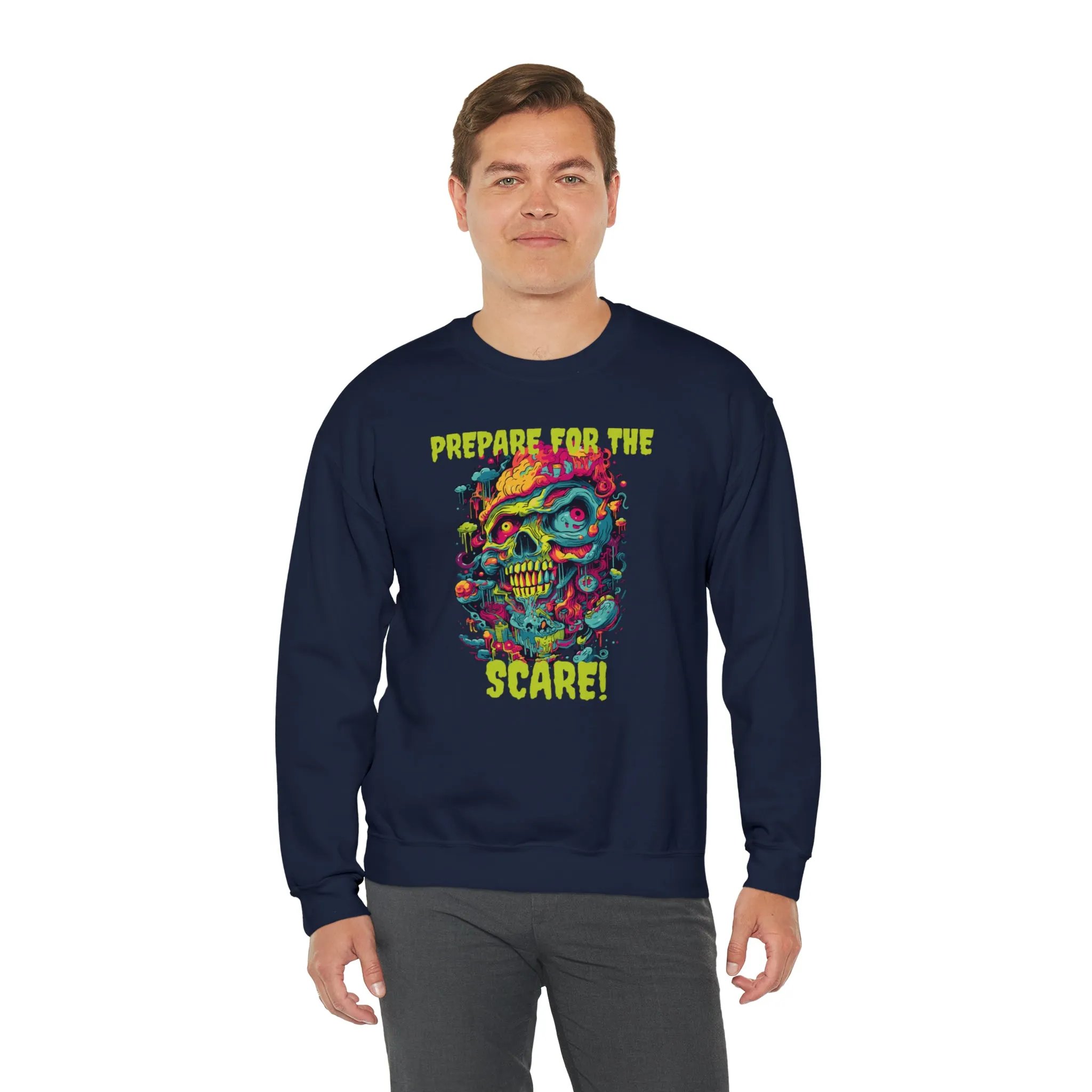 Prepare for the Scare Halloween Sweatshirt, Scary Creature Pullover, Creepy Halloween Crewneck Sweatshirt, Unisex Heavy Blend Crewneck