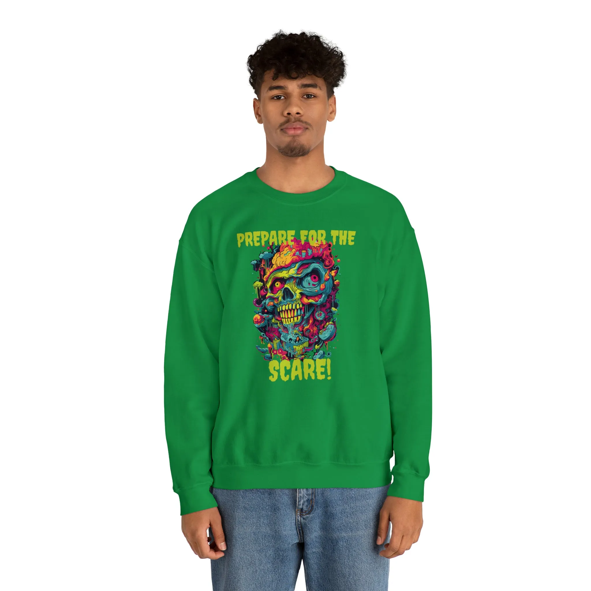 Prepare for the Scare Halloween Sweatshirt, Scary Creature Pullover, Creepy Halloween Crewneck Sweatshirt, Unisex Heavy Blend Crewneck