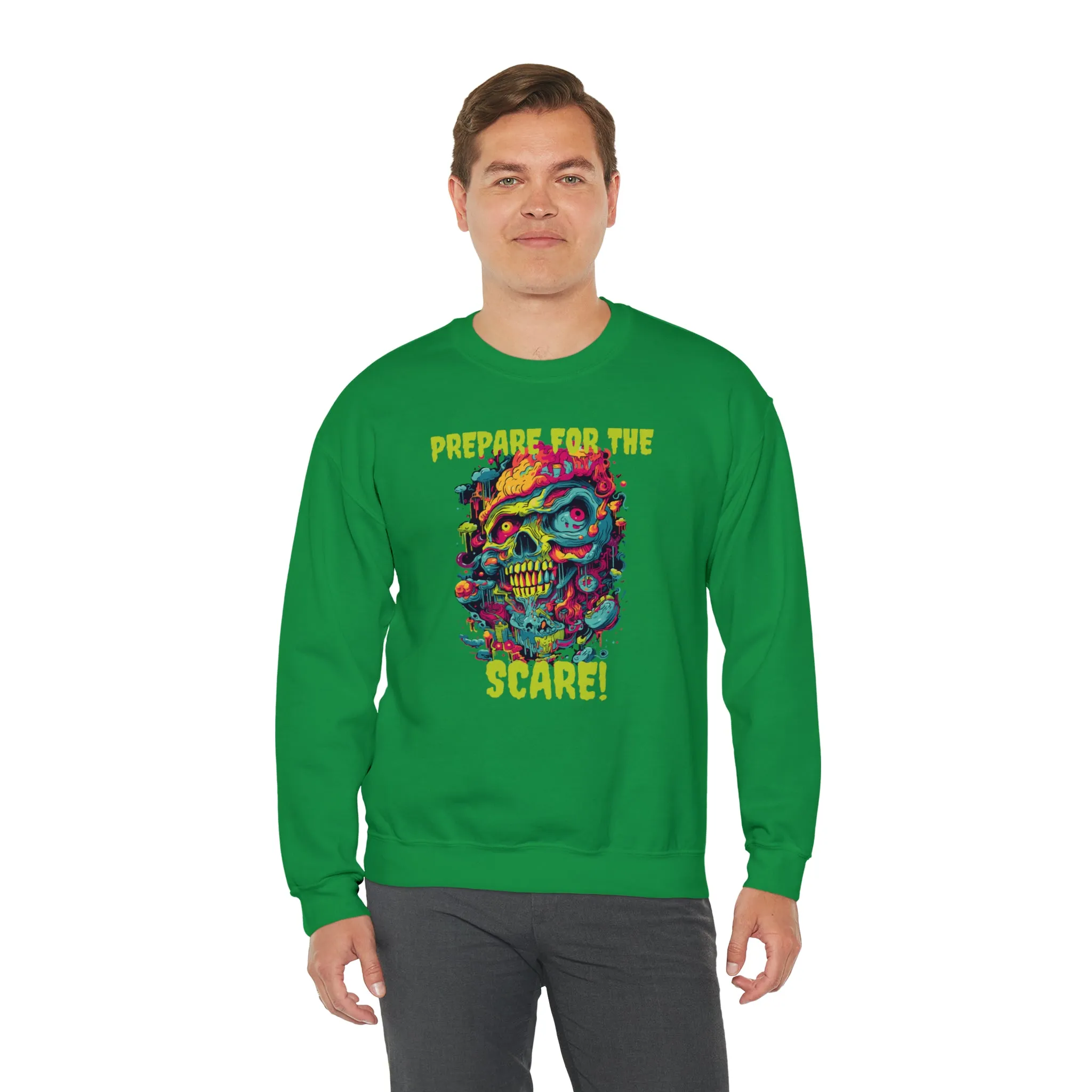 Prepare for the Scare Halloween Sweatshirt, Scary Creature Pullover, Creepy Halloween Crewneck Sweatshirt, Unisex Heavy Blend Crewneck
