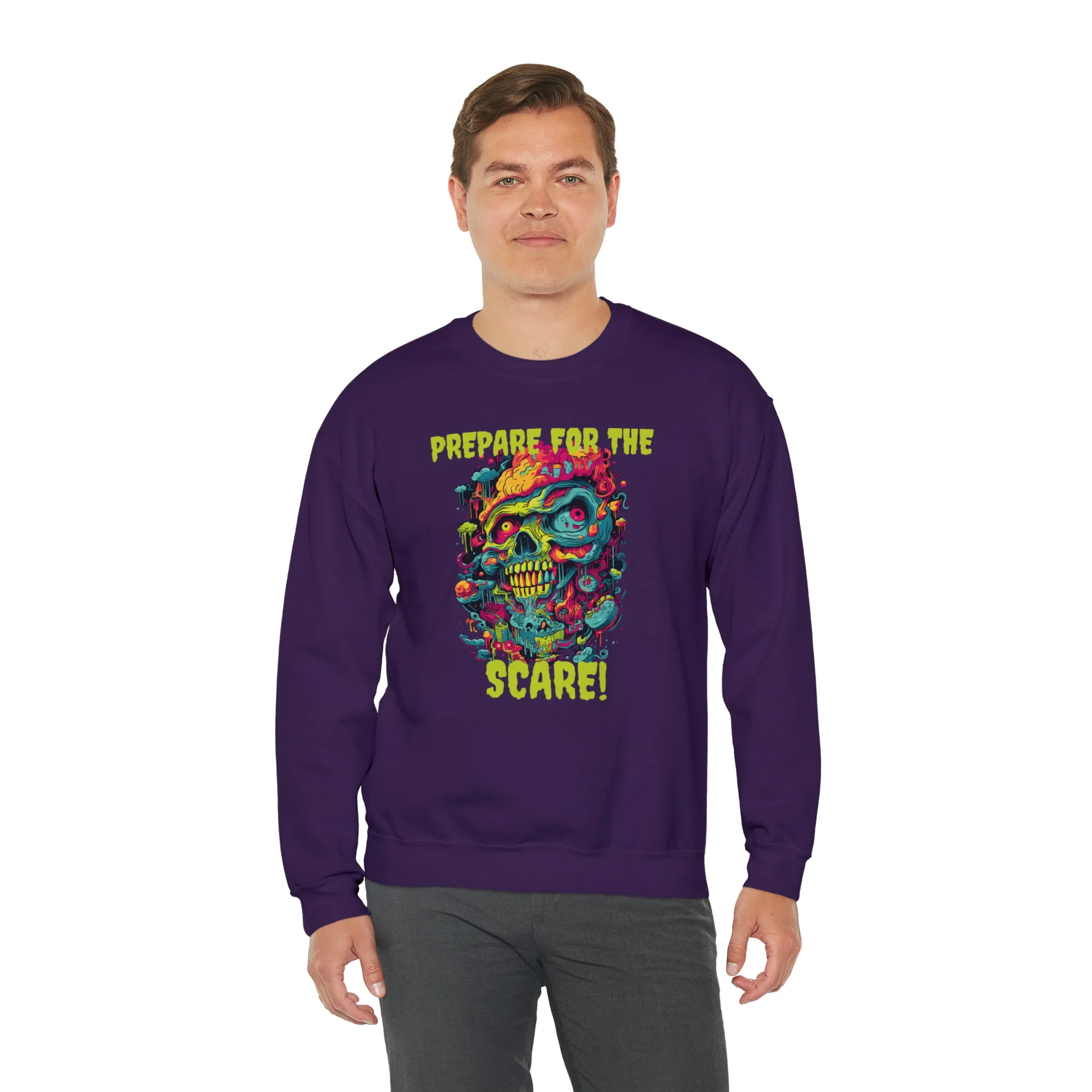 Prepare for the Scare Halloween Sweatshirt, Scary Creature Pullover, Creepy Halloween Crewneck Sweatshirt, Unisex Heavy Blend Crewneck