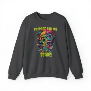 Prepare for the Scare Halloween Sweatshirt, Scary Creature Pullover, Creepy Halloween Crewneck Sweatshirt, Unisex Heavy Blend Crewneck