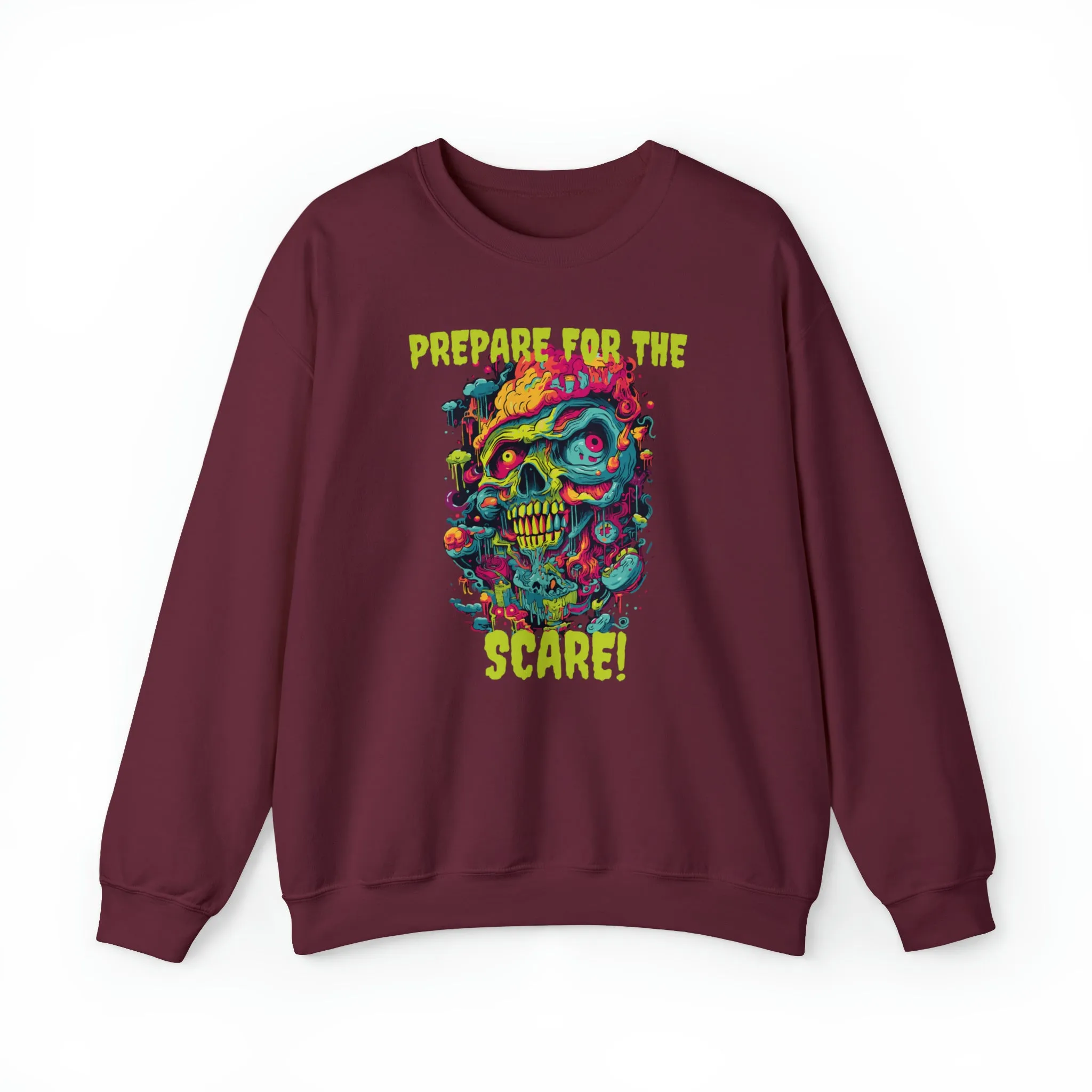 Prepare for the Scare Halloween Sweatshirt, Scary Creature Pullover, Creepy Halloween Crewneck Sweatshirt, Unisex Heavy Blend Crewneck