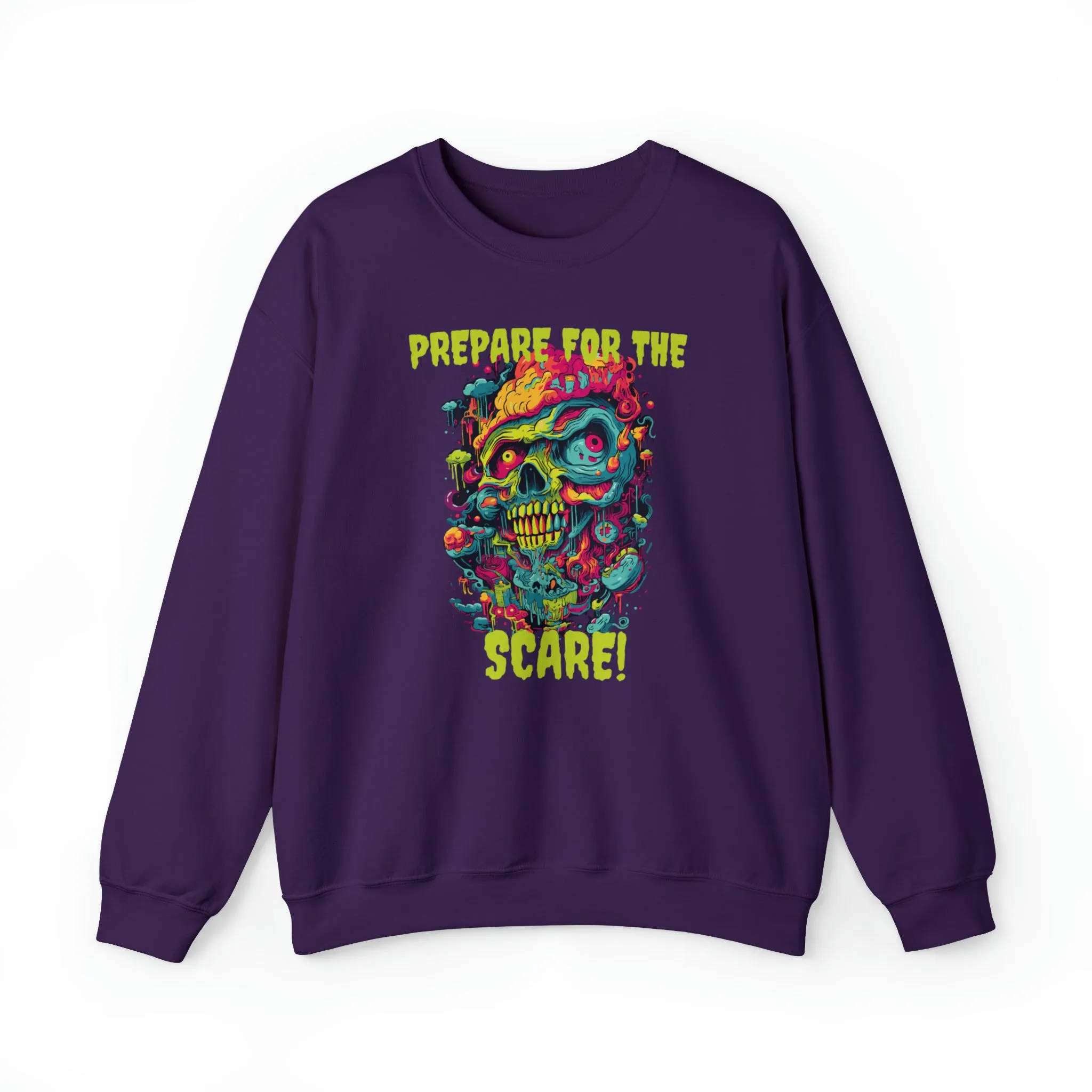 Prepare for the Scare Halloween Sweatshirt, Scary Creature Pullover, Creepy Halloween Crewneck Sweatshirt, Unisex Heavy Blend Crewneck