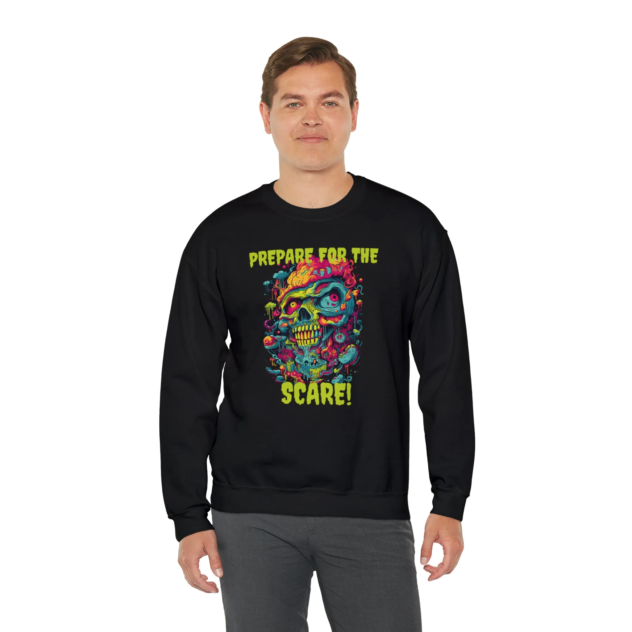 Prepare for the Scare Halloween Sweatshirt, Scary Creature Pullover, Creepy Halloween Crewneck Sweatshirt, Unisex Heavy Blend Crewneck