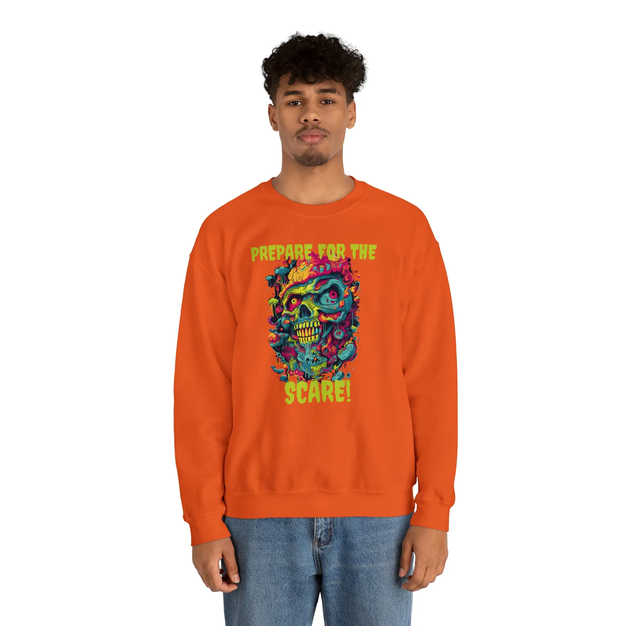 Prepare for the Scare Halloween Sweatshirt, Scary Creature Pullover, Creepy Halloween Crewneck Sweatshirt, Unisex Heavy Blend Crewneck