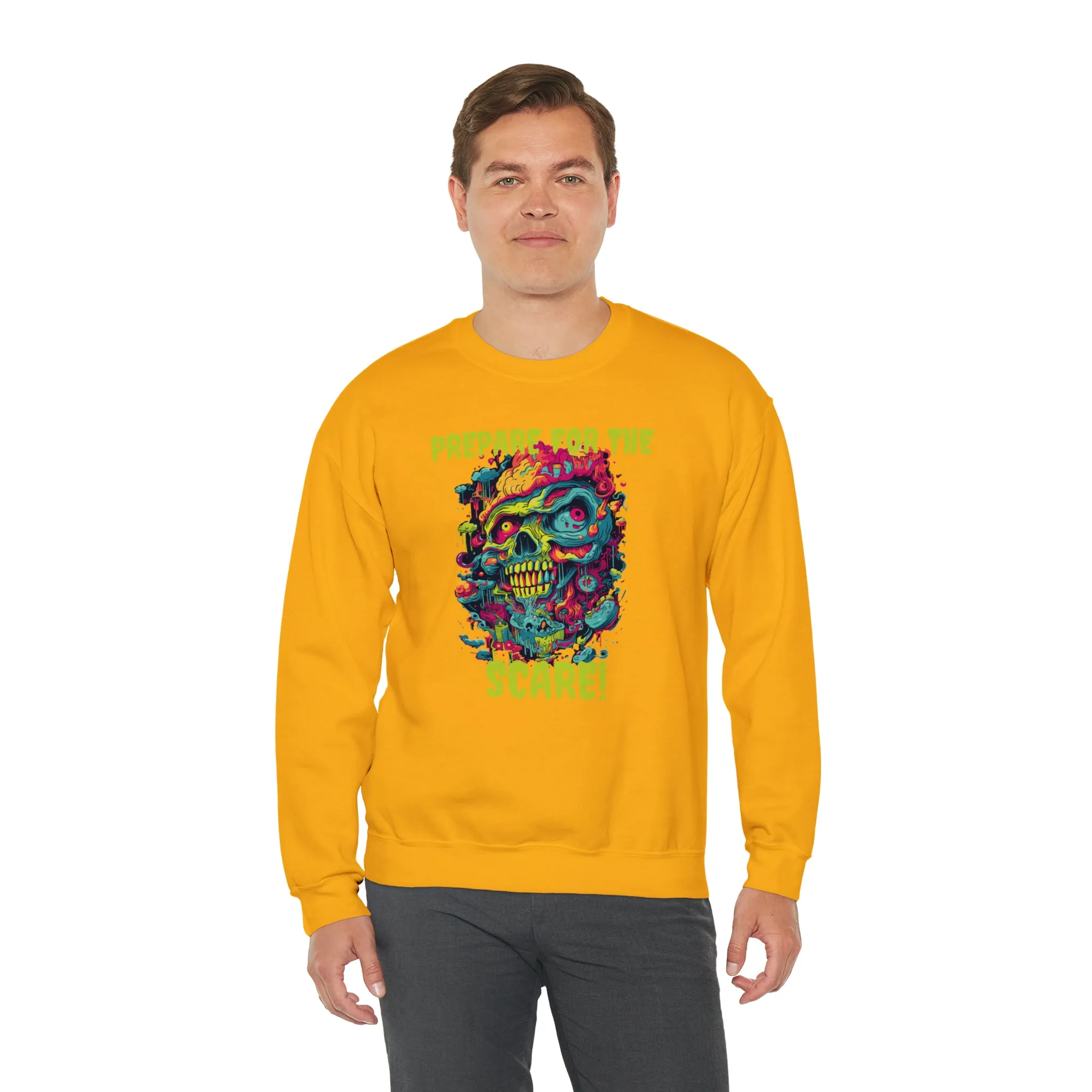 Prepare for the Scare Halloween Sweatshirt, Scary Creature Pullover, Creepy Halloween Crewneck Sweatshirt, Unisex Heavy Blend Crewneck