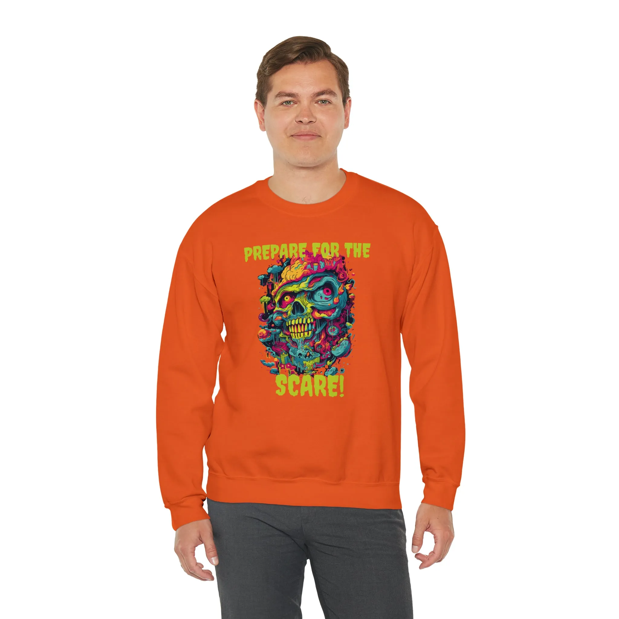 Prepare for the Scare Halloween Sweatshirt, Scary Creature Pullover, Creepy Halloween Crewneck Sweatshirt, Unisex Heavy Blend Crewneck