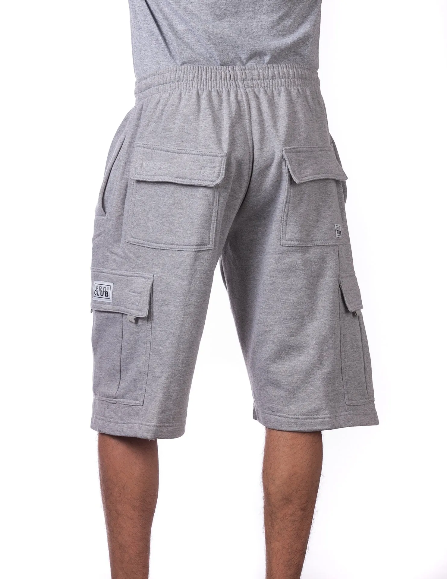 Pro Club FLEECE CARGO SHORTS - GRAY