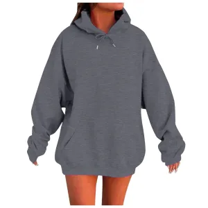 QianmianT Fall Hooded Sweatshirts for Women 2025 Trendy Womens Oversized Hoodies Winter Cute Drawstring Pullover Sweatshirts