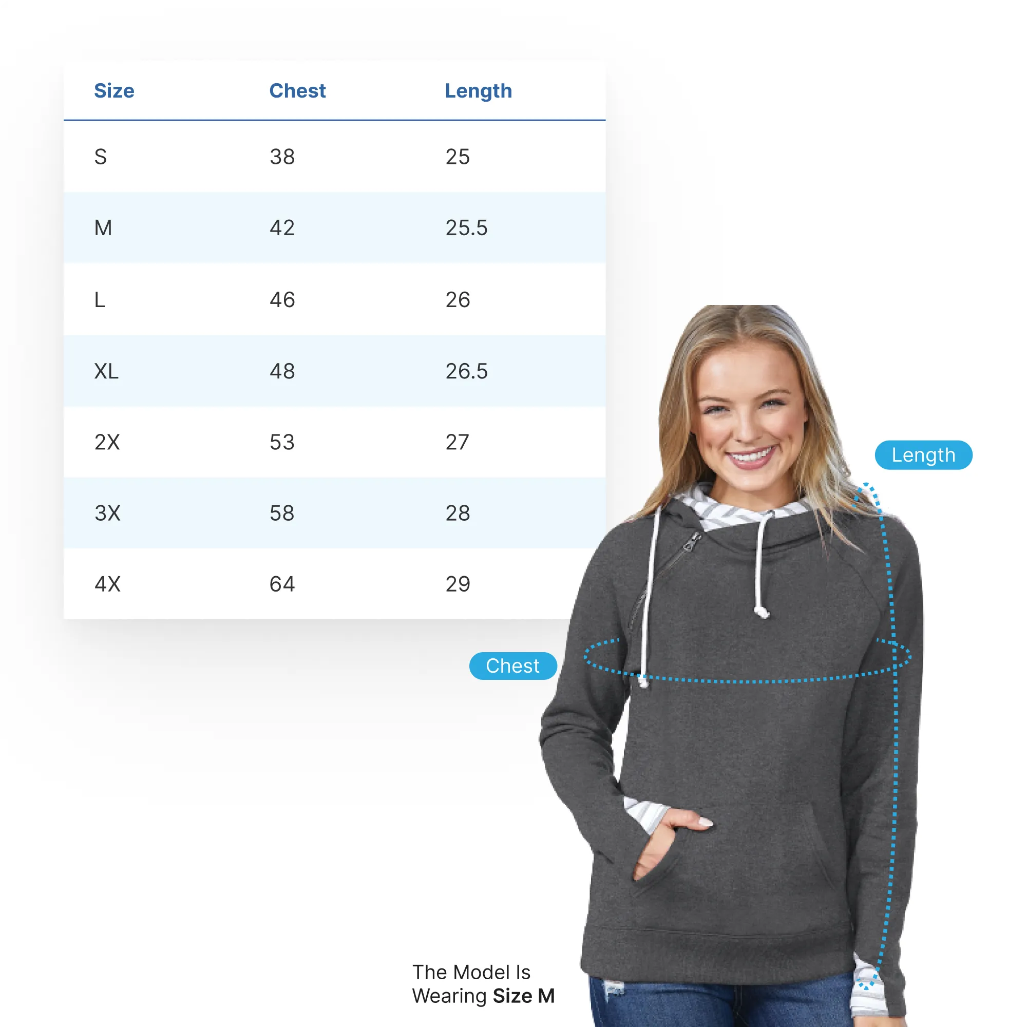 "Plaid Football In The D" Women's Striped Double Hood Pullover