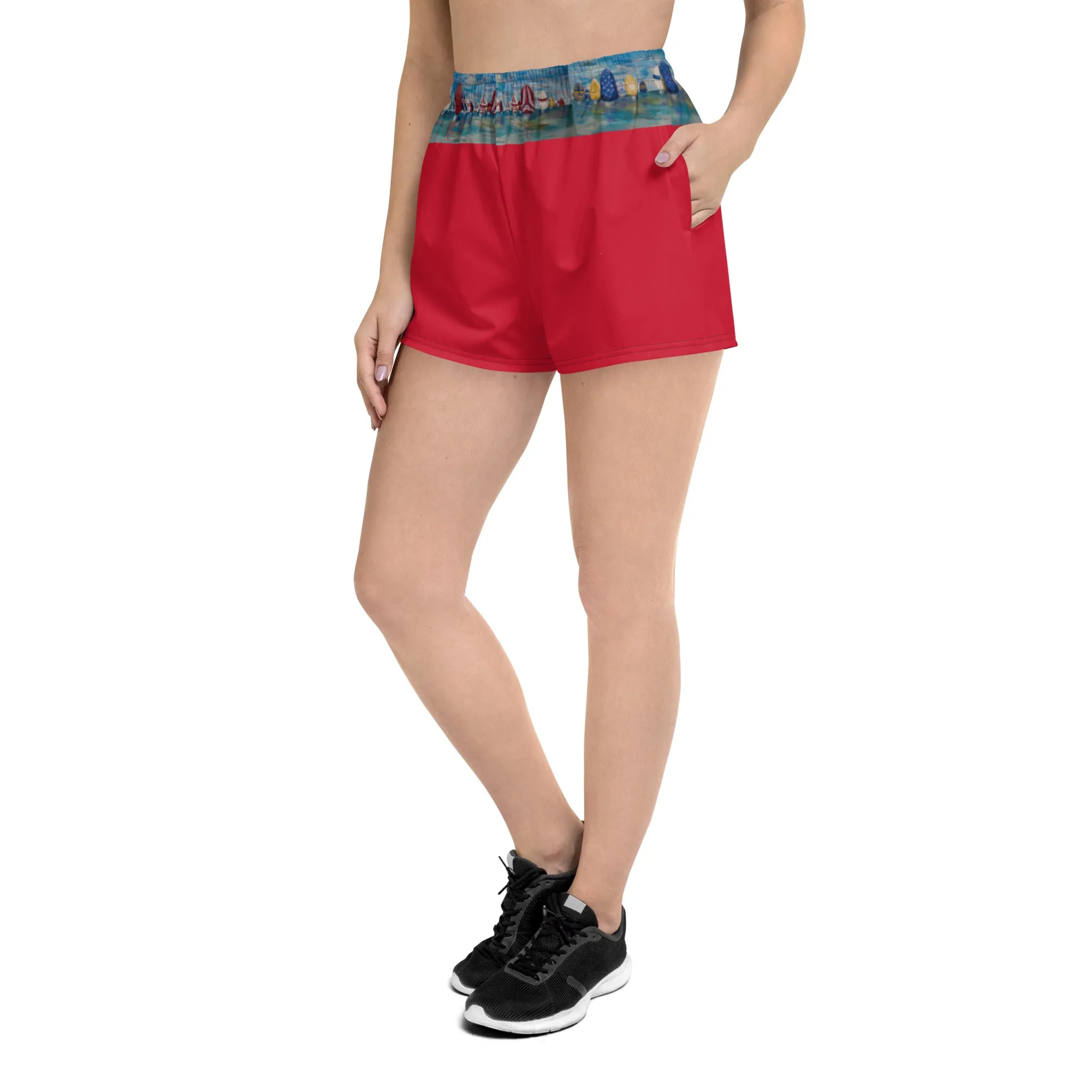 "Spinnaker Party - Red" Women’s Recycled Athletic Shorts