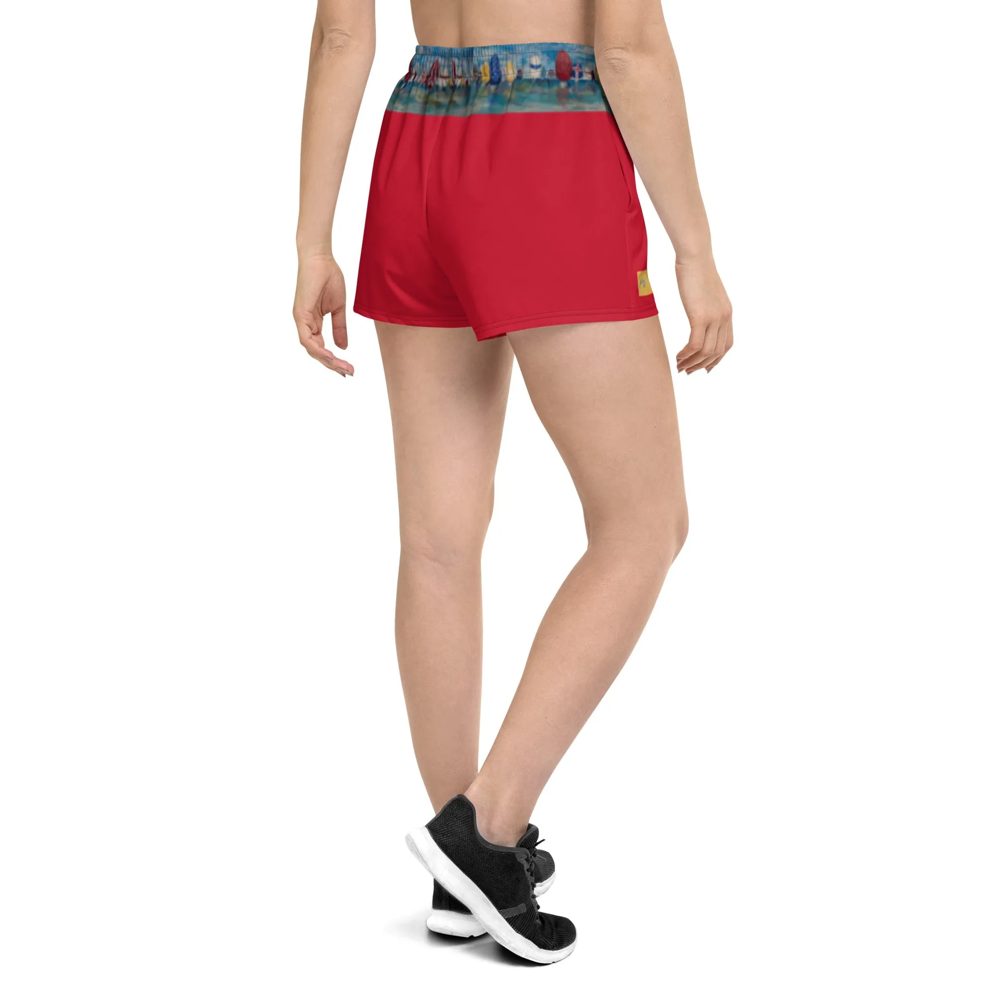 "Spinnaker Party - Red" Women’s Recycled Athletic Shorts