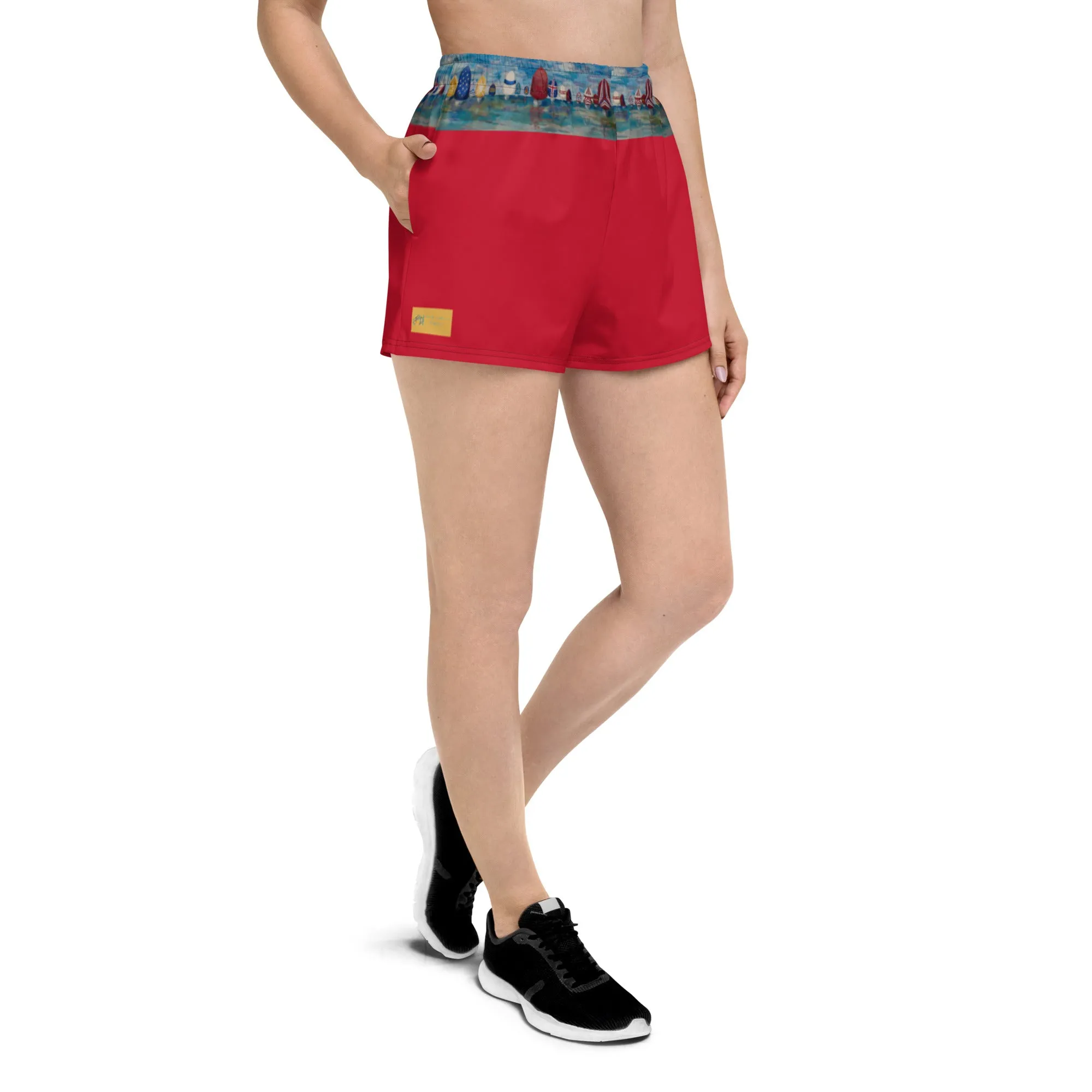 "Spinnaker Party - Red" Women’s Recycled Athletic Shorts