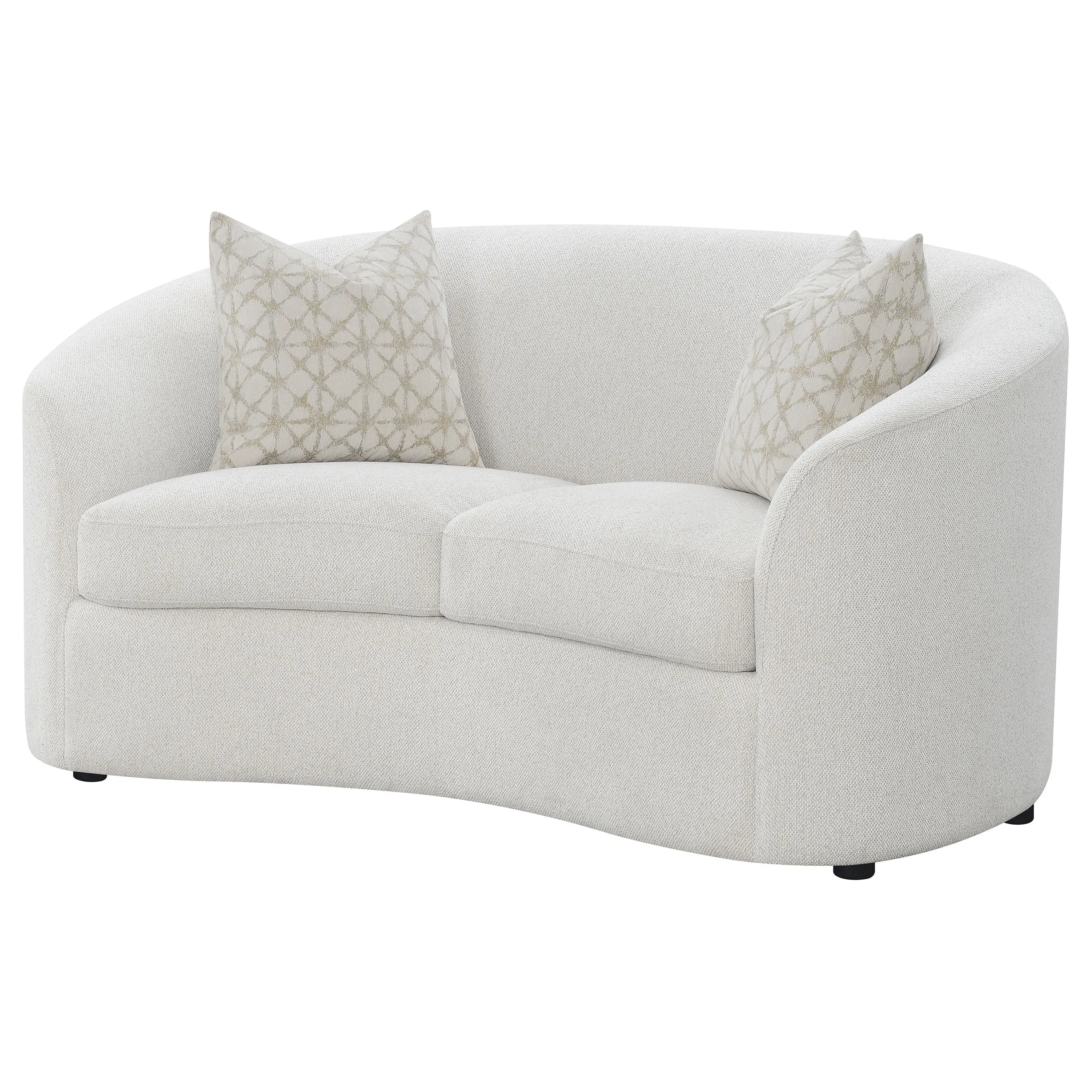Rainn Boucle Upholstered Sloped Arm Loveseat Latte