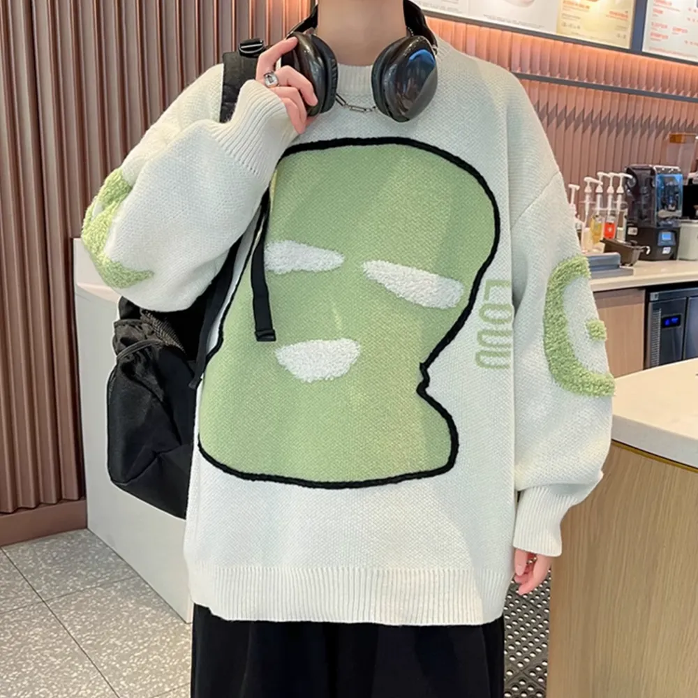 Retro Mask Pullover Sweater
