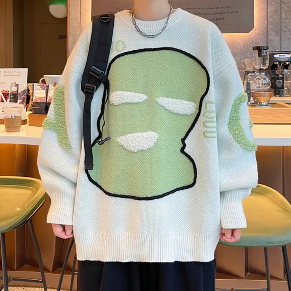 Retro Mask Pullover Sweater