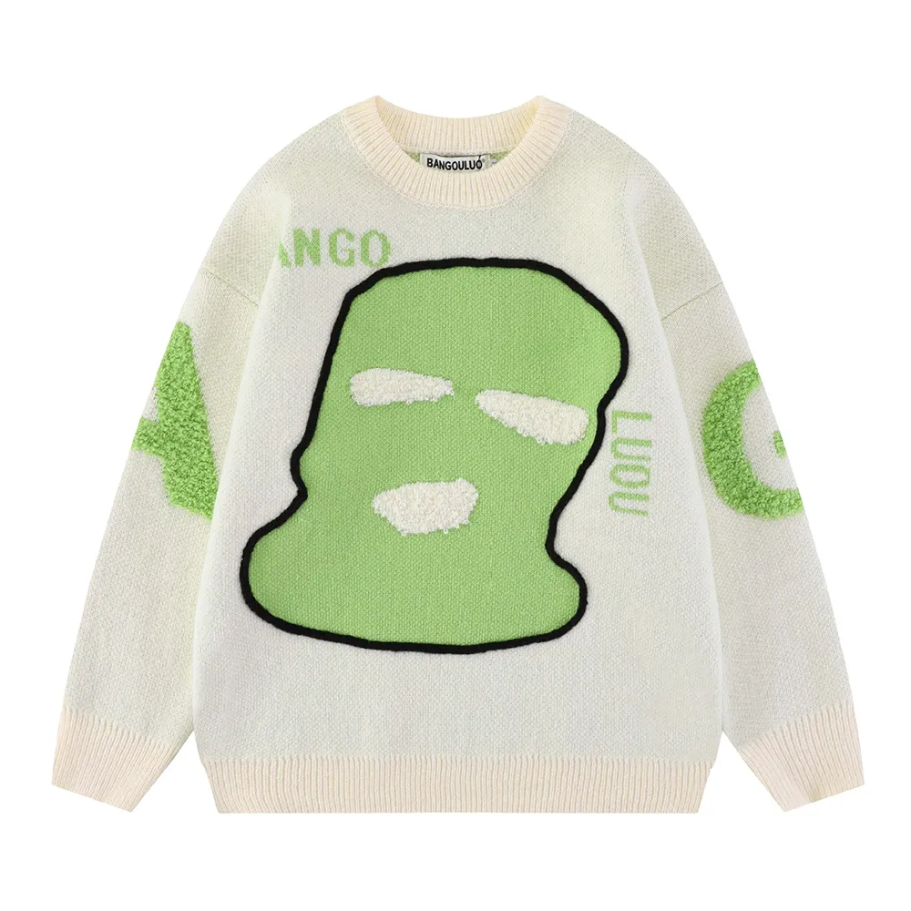Retro Mask Pullover Sweater