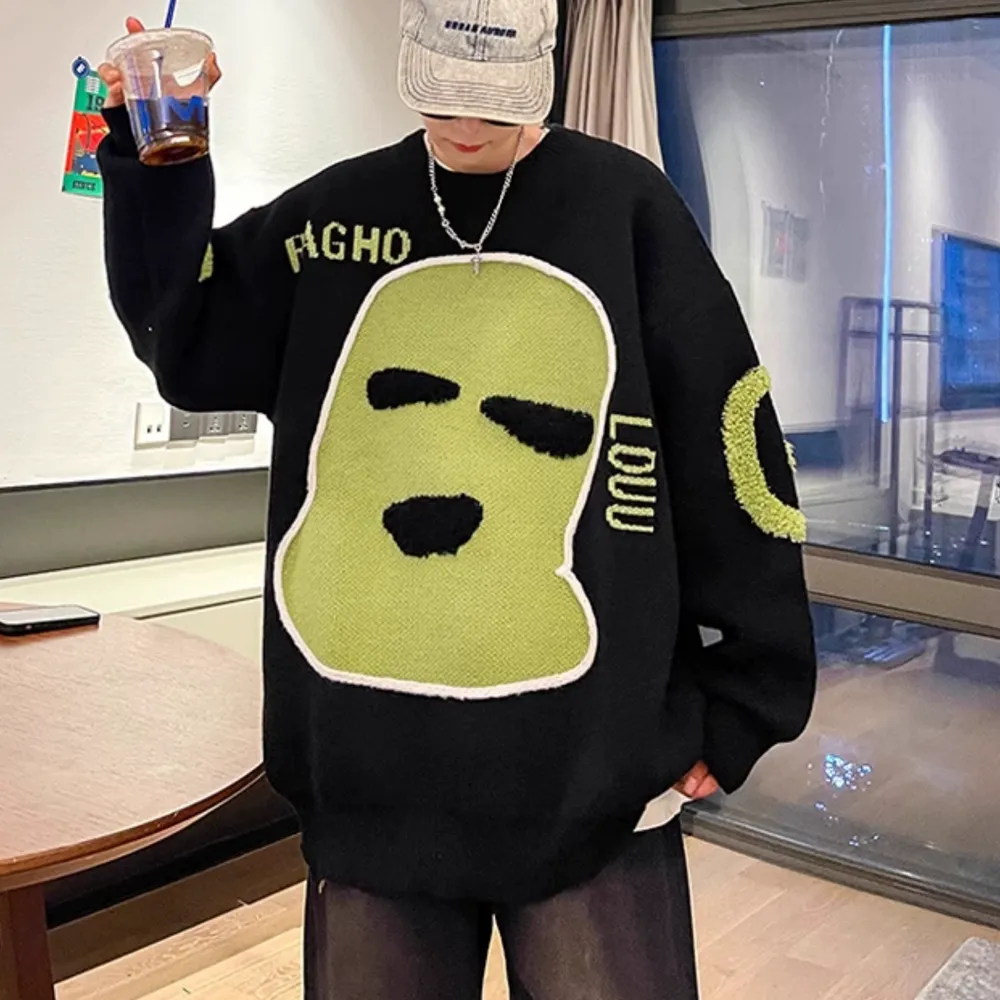 Retro Mask Pullover Sweater