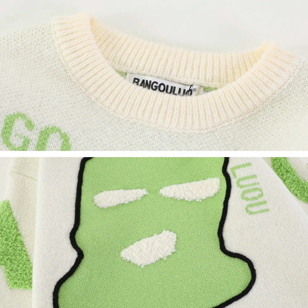 Retro Mask Pullover Sweater