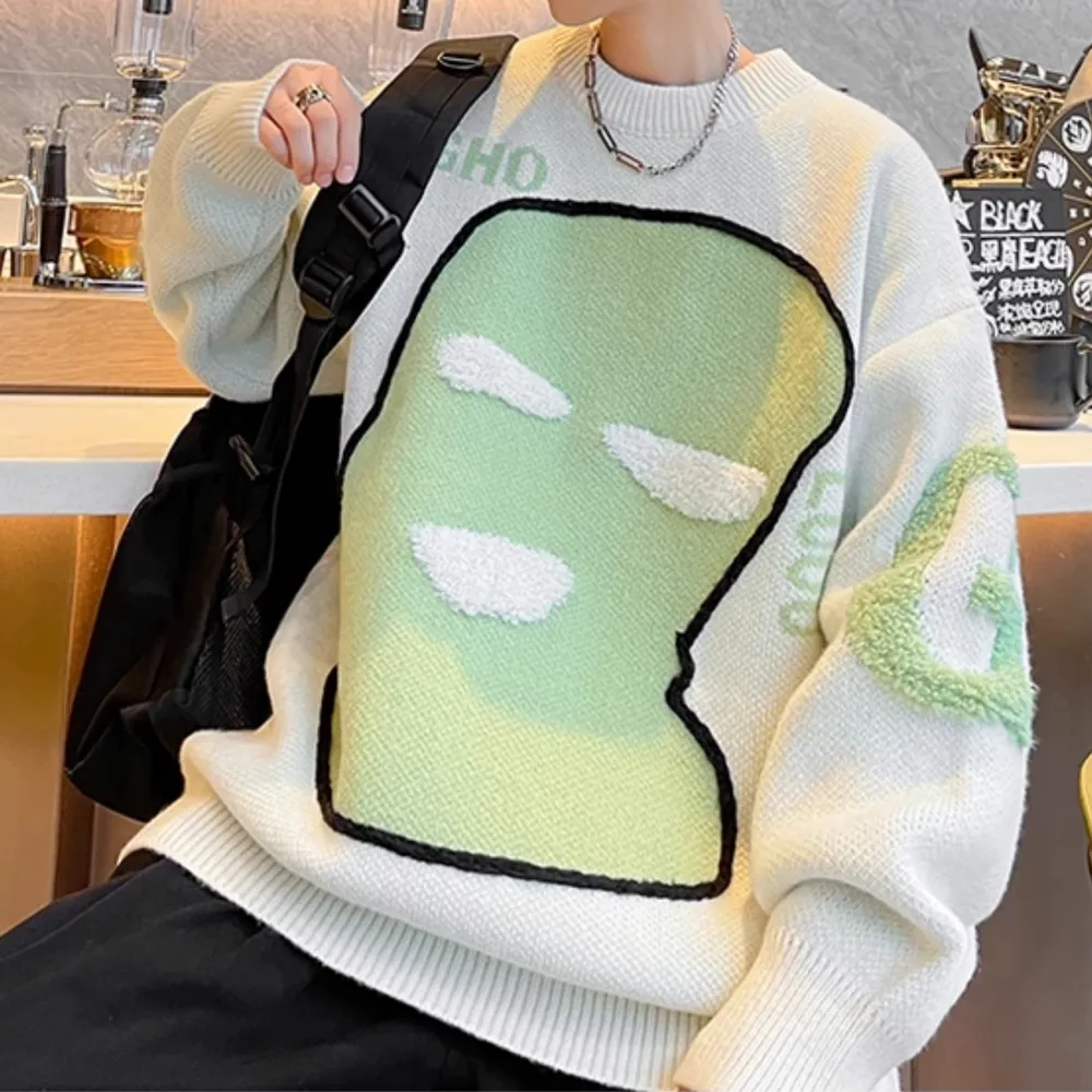Retro Mask Pullover Sweater
