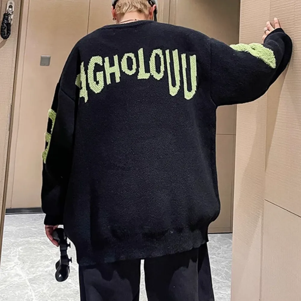 Retro Mask Pullover Sweater