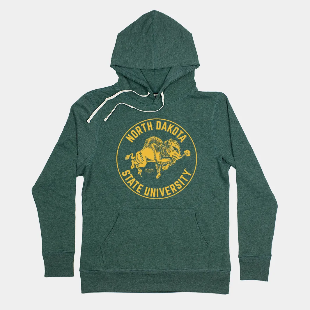 Retro North Dakota State Bison Green Hoodie