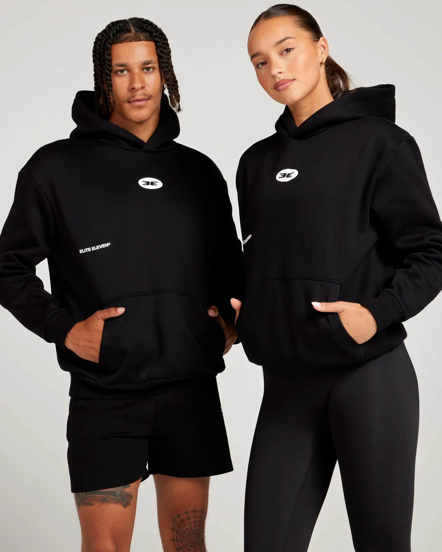 Retro Puff Print Hoodie - Black