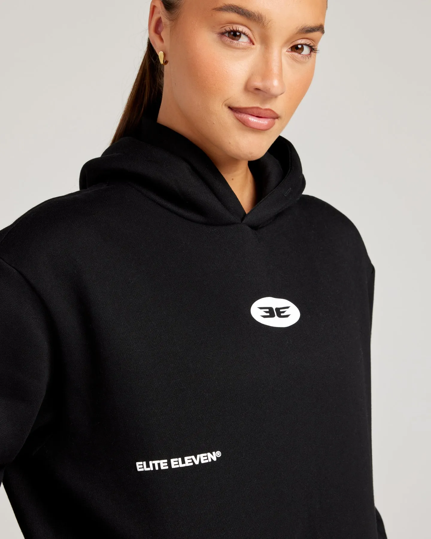 Retro Puff Print Hoodie - Black