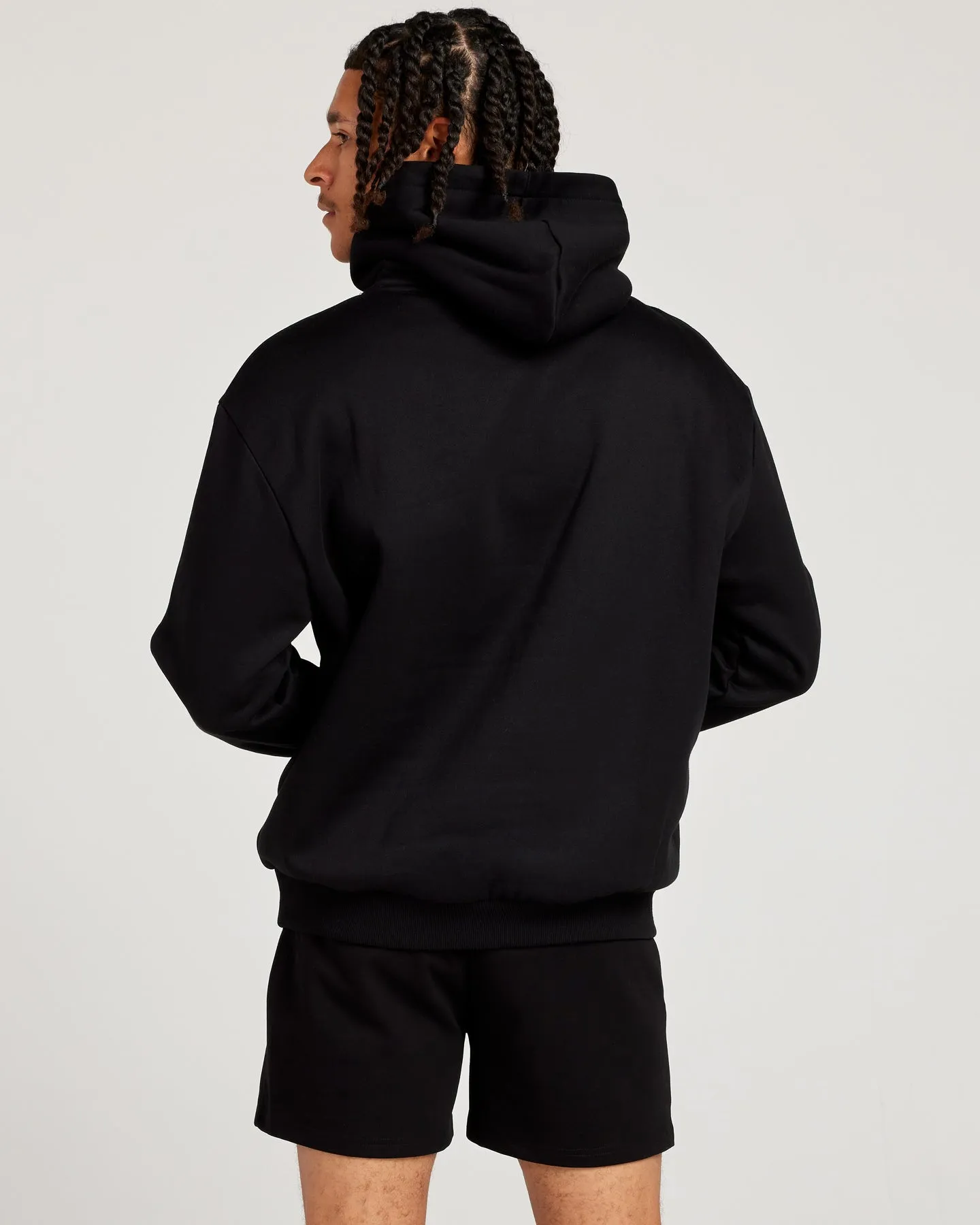 Retro Puff Print Hoodie - Black