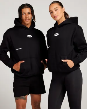 Retro Puff Print Hoodie - Black