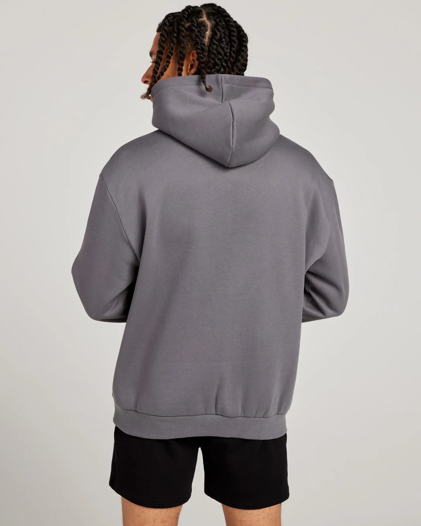 Retro Puff Print Hoodie - Cool Slate
