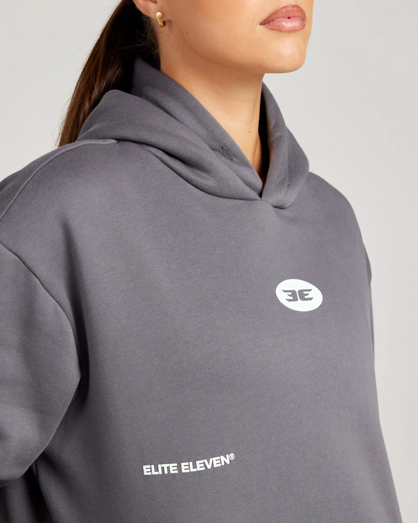 Retro Puff Print Hoodie - Cool Slate