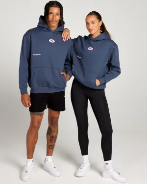 Retro Puff Print Hoodie - Navy