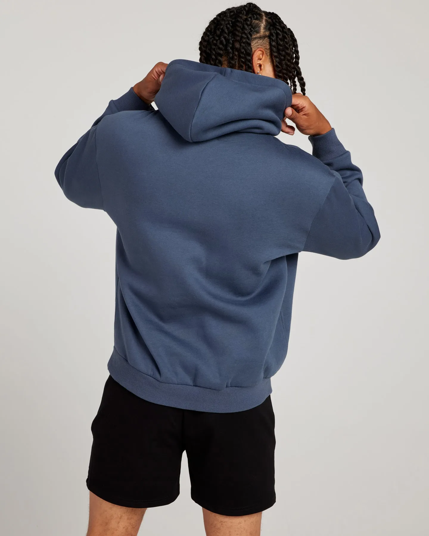 Retro Puff Print Hoodie - Navy