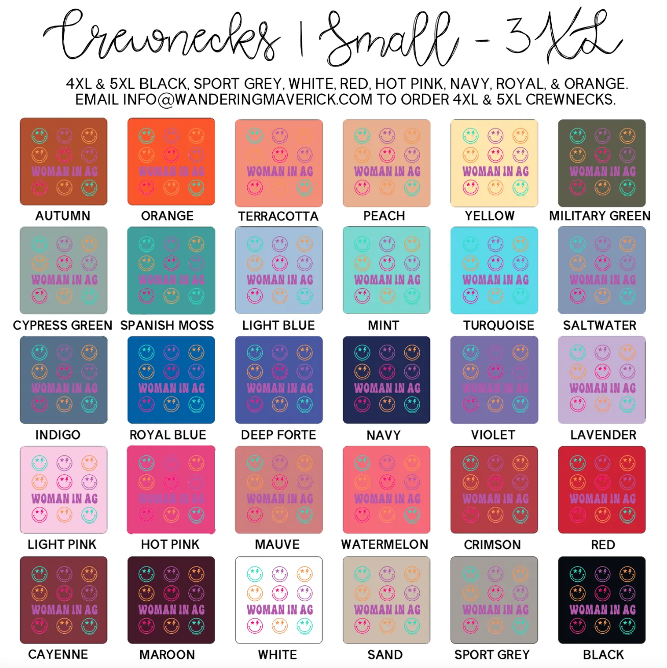 Retro Smile Woman In Ag Crewneck (S-3XL) - Multiple Colors!